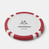 Personalisiertes Monogramm Trauzeuge Brautführer N Pokerchips (Einzeln)