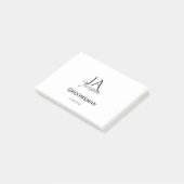 Personalisiertes Monogramm Trauzeuge Brautführer N Post-it Klebezettel (angewinkelt)