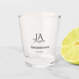 Personalisiertes Monogramm Trauzeuge Brautführer N Schnapsglas
