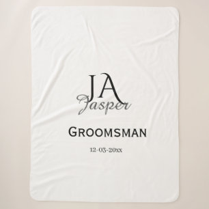 Personalisiertes Monogramm Trauzeuge Brautführer N Sherpadecke