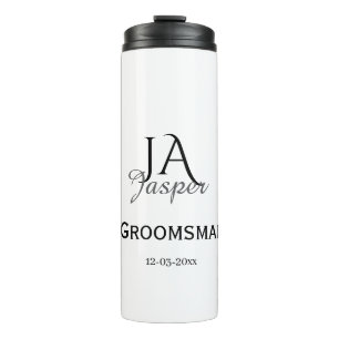 Personalisiertes Monogramm Trauzeuge Brautführer N Thermosbecher