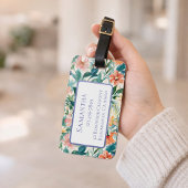 Personalisiertes Monogramm Tropisches Reisegeschen Gepäckanhänger