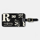 Personalisiertes Monogramm, Typografie-Initialen,  Gepäckanhänger (Vorderseite horizontal)