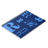 Personalisiertes Monogramm, Typografie-Initialen,  Notizblock (Linke Seite)