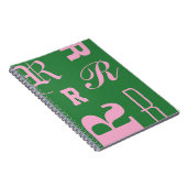 Personalisiertes Monogramm, Typografie-Initialen,  Notizblock (Rechte Seite)