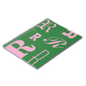 Personalisiertes Monogramm, Typografie-Initialen,  Notizblock (Linke Seite)
