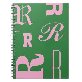 Personalisiertes Monogramm, Typografie-Initialen,  Notizblock