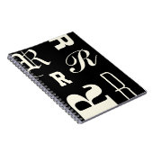 Personalisiertes Monogramm, Typografie-Initialen,  Notizblock (Rechte Seite)