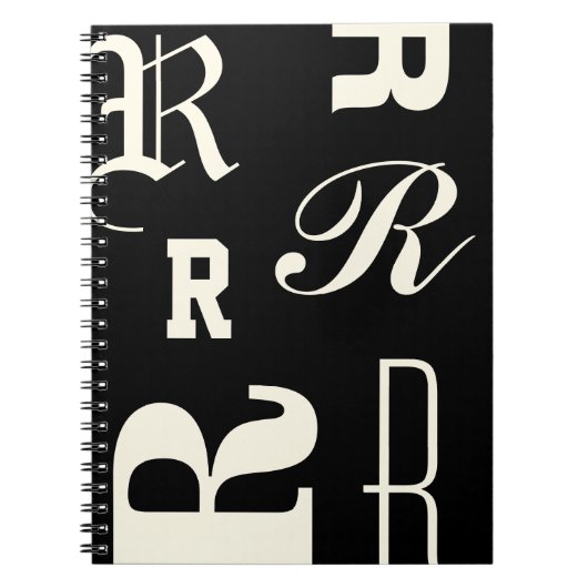 Personalisiertes Monogramm, Typografie-Initialen,  Notizblock (Vorderseite)