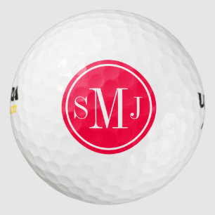 Personalisiertes Monogramm und amerikanische Rose Golfball
