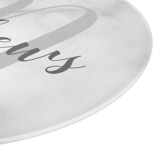 Personalisiertes Monogramm- und Familienname-Marmo Schneidebrett (Ecke)