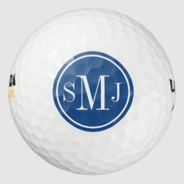 Personalisiertes Monogramm und klassischer blauer  Golfball