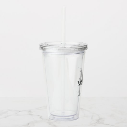 Personalisiertes Monogramm und Name Acryltrinkbecher (Rechts)