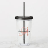 Personalisiertes Monogramm und Name Acryltrinkbecher (Vorderseite)