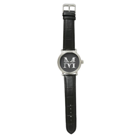 Personalisiertes Monogramm und Name Armbanduhr (Flach)
