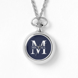 Personalisiertes Monogramm und Name Armbanduhr