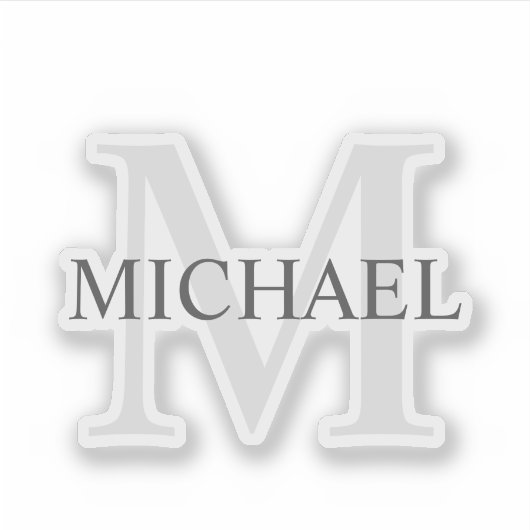 Personalisiertes Monogramm und Name Aufkleber (Vorderseite)