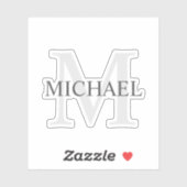 Personalisiertes Monogramm und Name Aufkleber (Blatt)