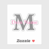 Personalisiertes Monogramm und Name Aufkleber (Blatt)