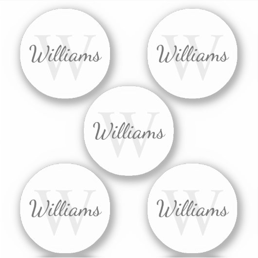 Personalisiertes Monogramm und Name-Aufkleber Aufkleber (Vorderseite)