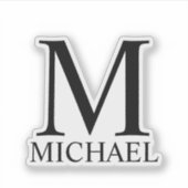 Personalisiertes Monogramm und Name-Aufkleber Aufkleber (Vorderseite)