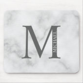 Personalisiertes Monogramm und Name aus grauem Mar Mousepad (Vorne)