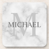 Personalisiertes Monogramm und Name aus klarem wei