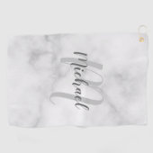 Personalisiertes Monogramm und Name aus modernem w Golfhandtuch (Horizontal)