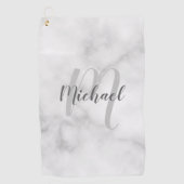 Personalisiertes Monogramm und Name aus modernem w Golfhandtuch (Vorderseite)