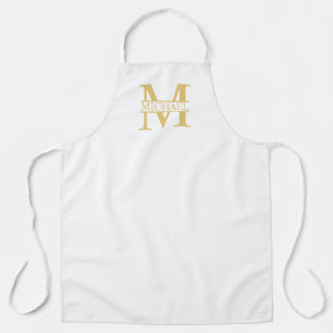 Personalisiertes Monogramm und Name aus Weiß und  Schürze