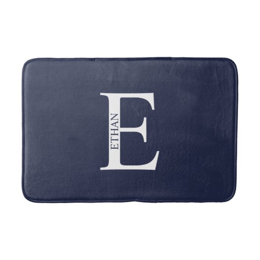 Personalisiertes Monogramm und Name Badezimmer Mat Badematte (Vorderseite)