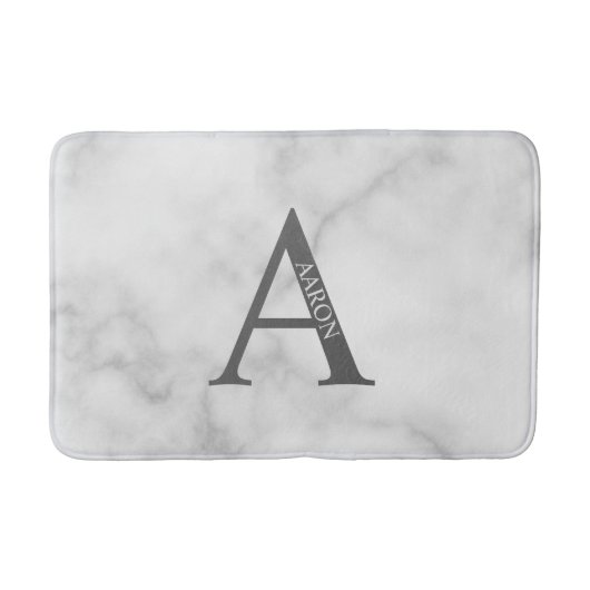 Personalisiertes Monogramm und Name Badezimmer Mat Badematte (Vorderseite)