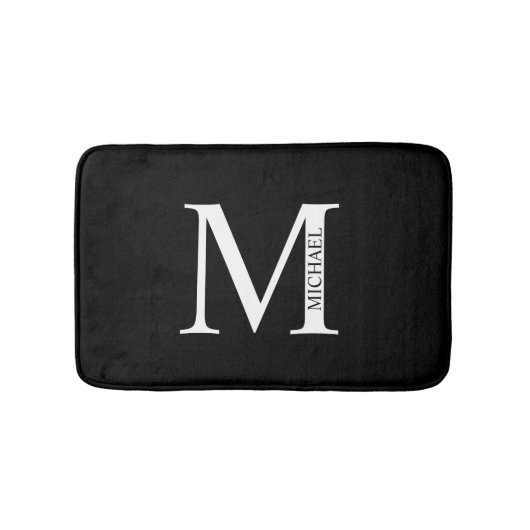 Personalisiertes Monogramm und Name Badezimmer Mat Badematte (Vorderseite)
