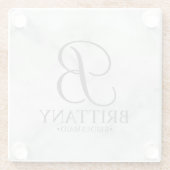Personalisiertes Monogramm und Name Bridesmaid aus Glasuntersetzer (Rückseite)