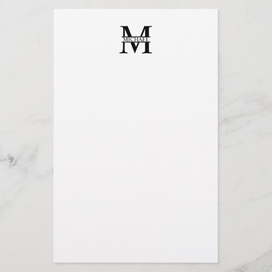 Personalisiertes Monogramm und Name Briefpapier (Vorderseite)