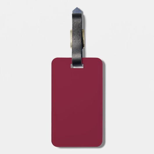 Personalisiertes Monogramm und Name Burgundy Red Gepäckanhänger (Rückseite vertikal)
