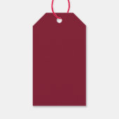 Personalisiertes Monogramm und Name Burgundy Red Geschenkanhänger (Rückseite)