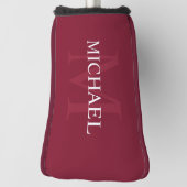 Personalisiertes Monogramm und Name Burgundy Red Golf Headcover (Rotieren 90)