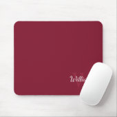 Personalisiertes Monogramm und Name Burgundy Red Mousepad (Mit Mouse)