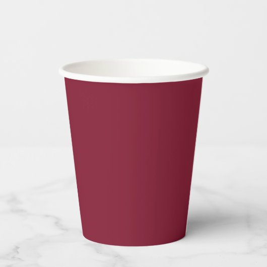 Personalisiertes Monogramm und Name Burgundy Red Pappbecher (Rückseite)