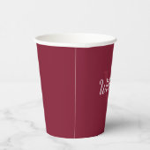 Personalisiertes Monogramm und Name Burgundy Red Pappbecher (Rechts)