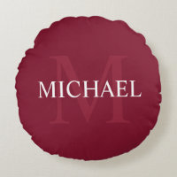 Personalisiertes Monogramm und Name Burgundy Red