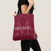 Personalisiertes Monogramm und Name Burgundy Red Tasche (Von Nahem)