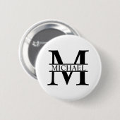 Personalisiertes Monogramm und Name Button (Vorne & Hinten)