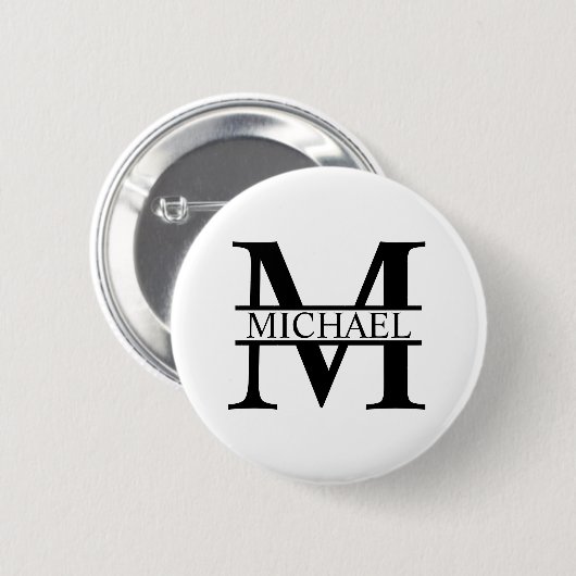 Personalisiertes Monogramm und Name Button (Vorne & Hinten)