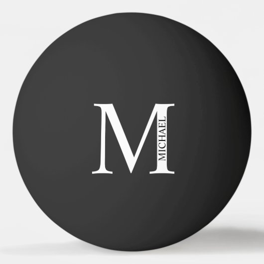 Personalisiertes Monogramm und Name-Button Tischtennisball (Rückseite)