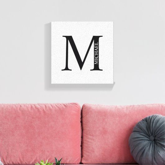 Personalisiertes Monogramm und Name Canvas Print Leinwanddruck (Insitu (Wohnzimmer))