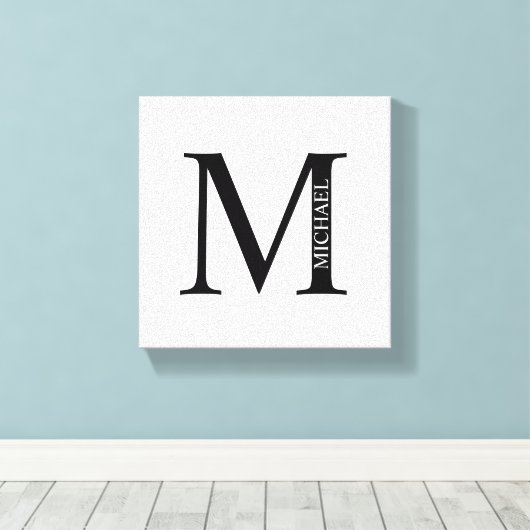 Personalisiertes Monogramm und Name Canvas Print Leinwanddruck (Insitu (Holzboden))