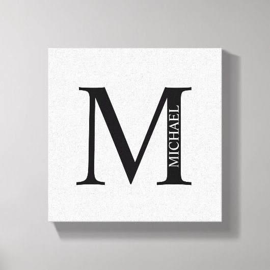 Personalisiertes Monogramm und Name Canvas Print Leinwanddruck (Vorderseite)