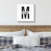 Personalisiertes Monogramm und Name Canvas Print Leinwanddruck (Insitu (Schlafzimmer))